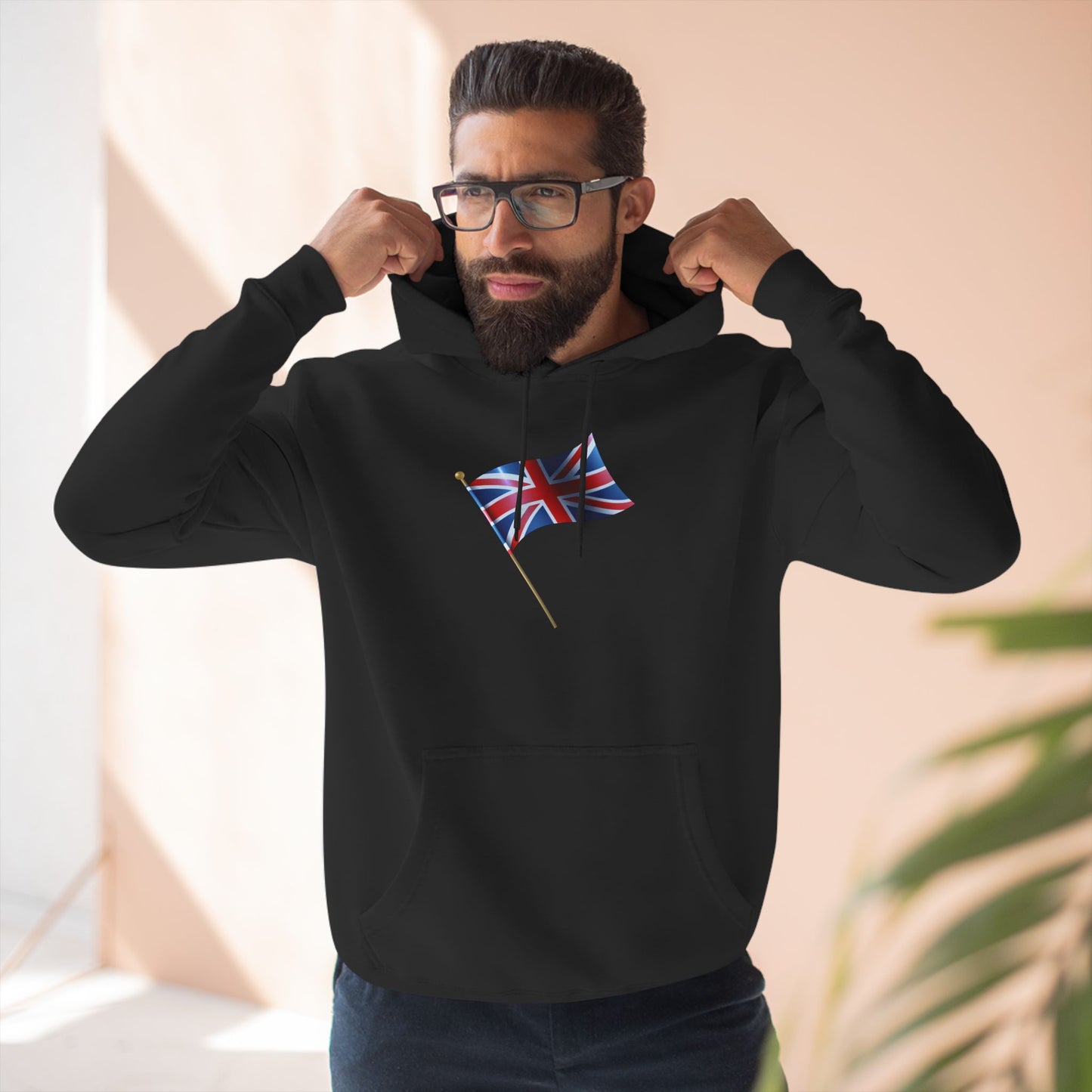 Three-Panel Fleece Hoodie - British Pride - Union Jack Flag Design