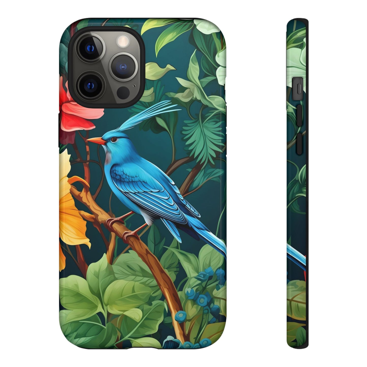 Tough Cases - Vibrant Bird Phone Case, Floral Design, Nature Lover, Unique Gift, Stylish Protection, Phone Accessories