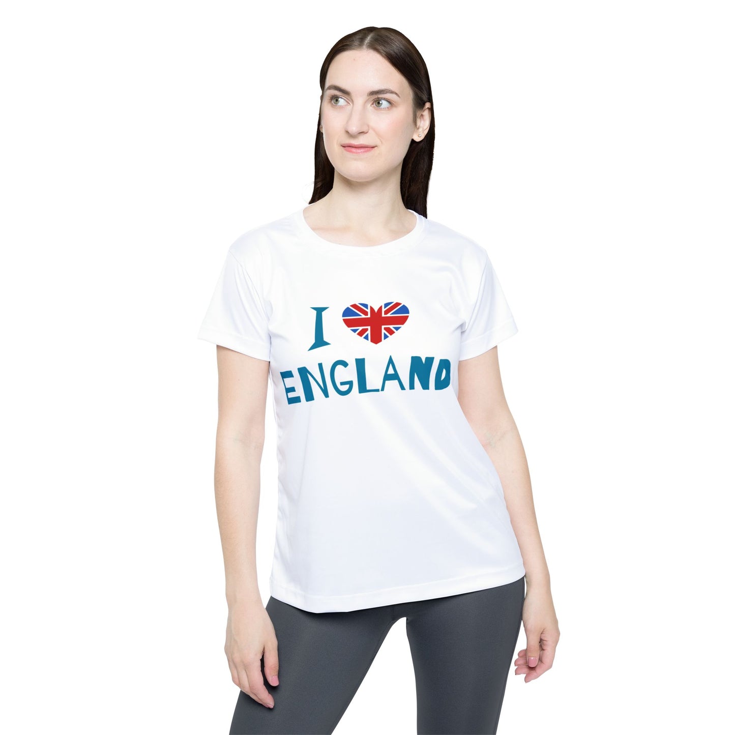 I Love England Women's Sports Jersey - Comfortable Activewear for Fans