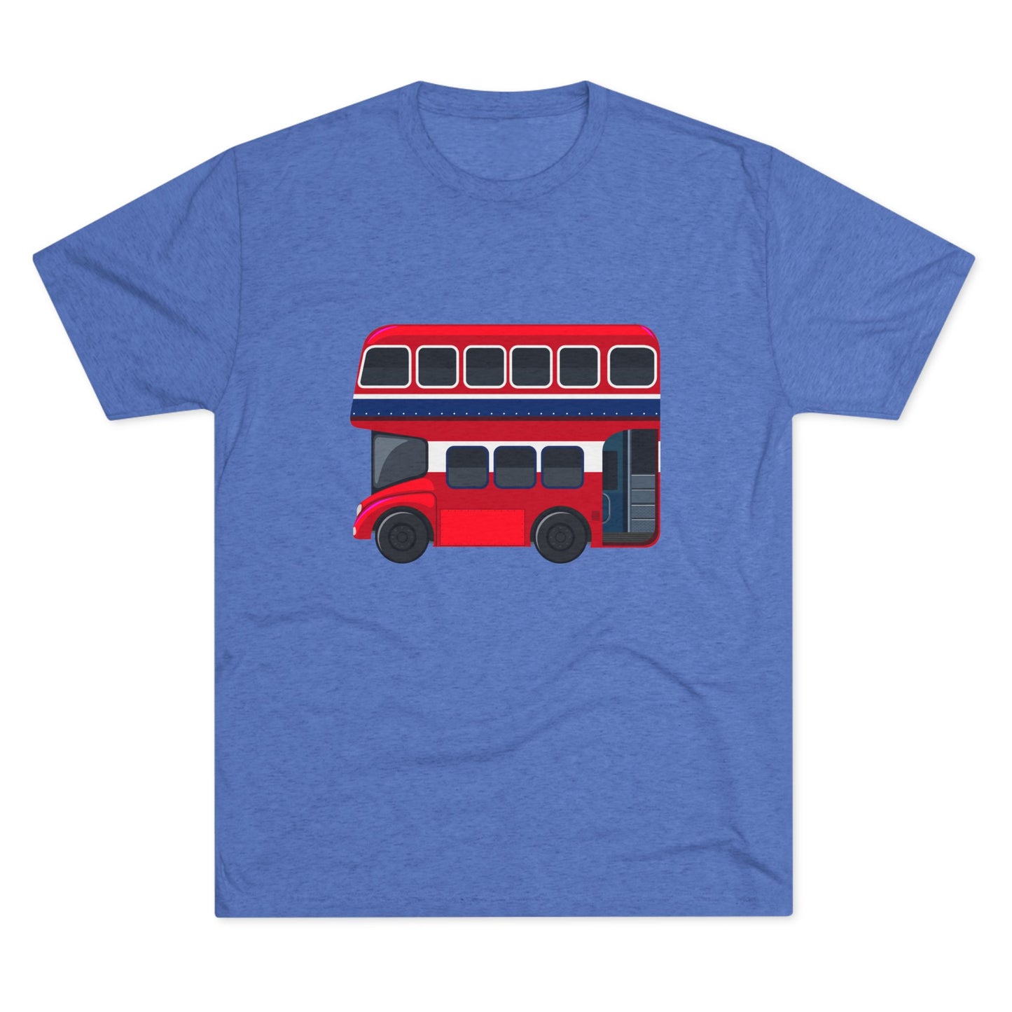 London Transport English Bus - Iconic Red Double-Decker Classy Unisex Tri-Blend Crew Tee