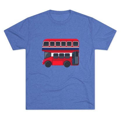 London Transport English Bus - Iconic Red Double-Decker Classy Unisex Tri-Blend Crew Tee