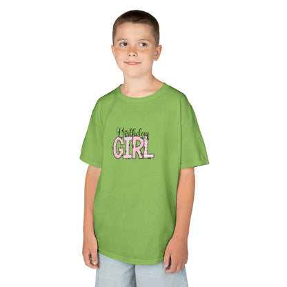 Kids Heavy Cotton™ Tee - Wild Birthday Girl Sublimation Leopard Theme