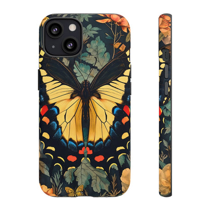 Butterfly Floral Phone Case, Art-inspire Tough Case, Gift for Nature Lovers, Butterfly Pattern Cover, Eco-Friendly Mobile Accessory