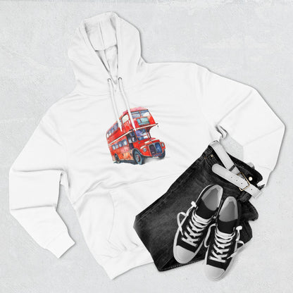 Three-Panel Fleece Hoodie - Rolling London - The Iconic Double-Decker