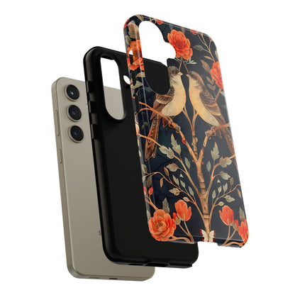 Floral Phone Case – Tough Cases with Bird Design, Unique Gift for Nature Lovers, Stylish Tech Accessory, Phone Cover, Artistic Case