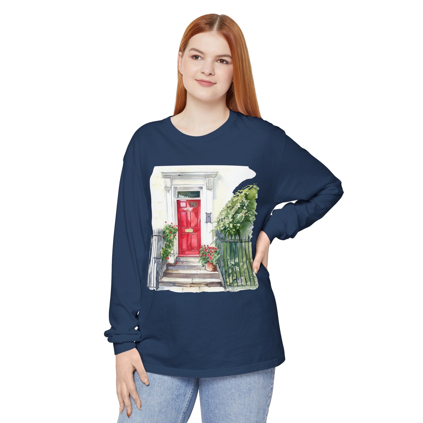Unisex Garment-dyed Long Sleeve T-Shirt - Nature - Scenic Landscapes and Natural British Beauty