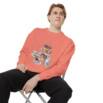 Unisex Garment-Dyed Sweatshirt - British Food Traditional Dishes and Culinary Delights