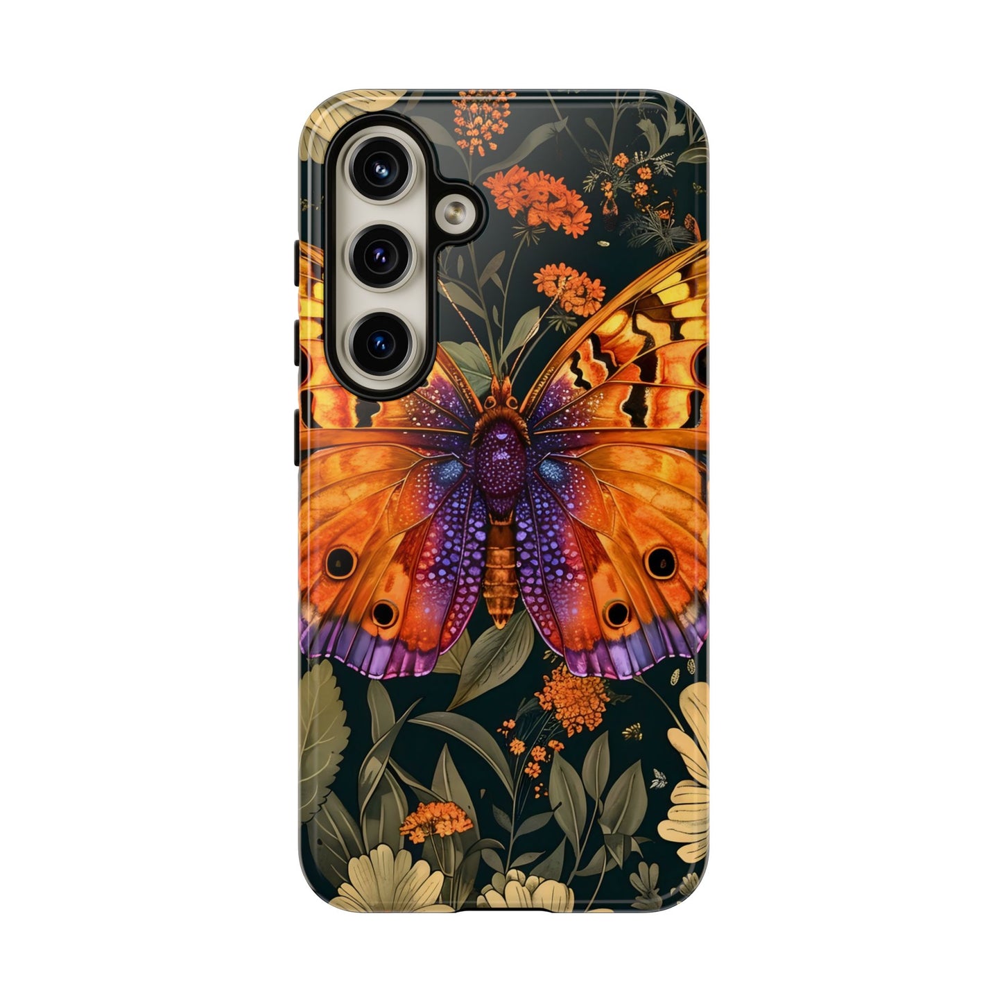 Butterfly Phone Case, Tough Cases for Nature Lovers, Vibrant Floral Design, Gift for Her, Cute Phone Accessories, Butterfly Artwork