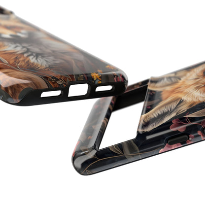 Fox Floral Phone Case, Tough Cases for Animal Lovers, Nature Themed Gift, Cute Phone Cover, Wild Fox Protector