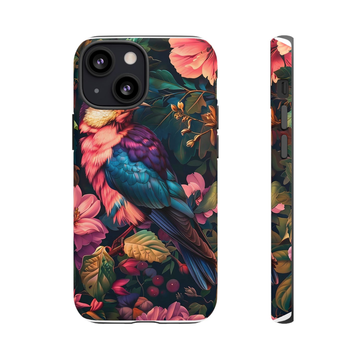 Tough Cases: Vibrant Tropical Bird Phone Case, Floral Smartphone Cover, Nature Lover Gift, Boho Phone Accessory, Cute Bird Case