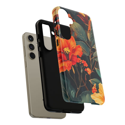Tough Floral Phone Case | Tropical Vibe, Gift for Nature Lovers, Summer Beach Accessory, Floral Pattern, Trendy Phone Accessories