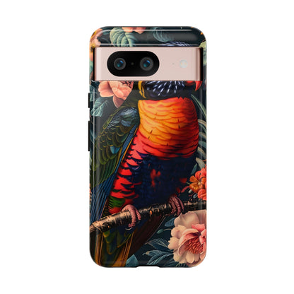 Tropical Parrot Phone Case, Floral Print Protector, Gift for Nature Lovers, Stylish Accessory for Summer, Unique Smartphone Cover