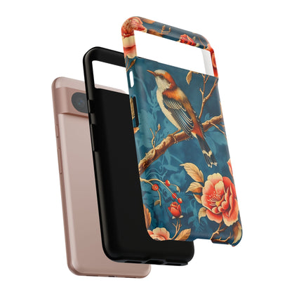 Bird & Floral Phone Case, Tough Cases for Nature Lovers, Gift for Her, Customizable Design, Vibrant Tech Accessories