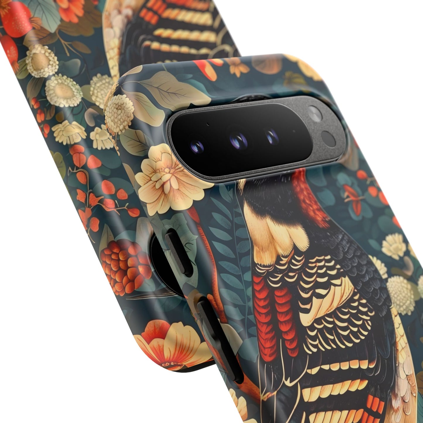 Nature-Inspired Phone Case with Floral Art, Tough Phone Cover, Protective Case, Gift for Nature Lovers, Unique Phone Accessory