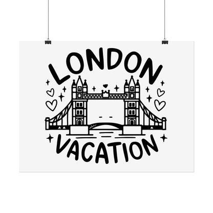 London Vacation Rolled Poster - Travel Decor for Home, Wall Art Print, Gift for Travelers, London Artwork, Holiday Gift Idea