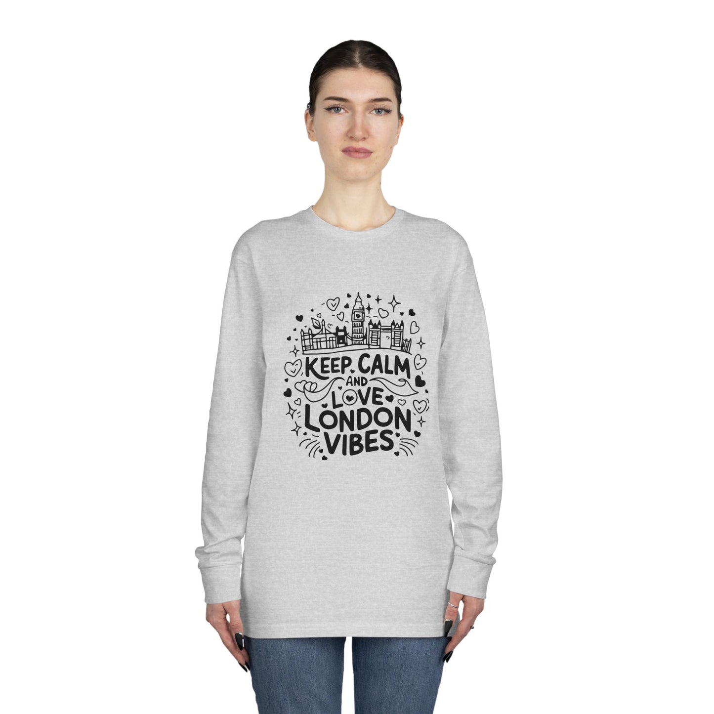 Long Sleeve Crewneck Tee - Keep calm and love London vibes
