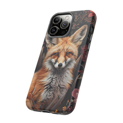 Fox Floral Phone Case, Tough Cases for Animal Lovers, Nature Themed Gift, Cute Phone Cover, Wild Fox Protector