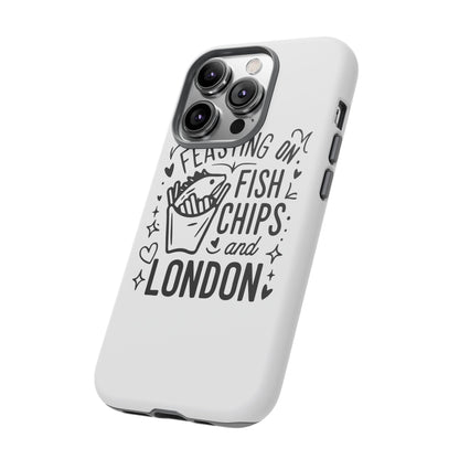 London Fish & Chips Phone Case | Fun Gift for Foodies, Travel Lovers, London Souvenir, Unique Accessories, Personalization Option