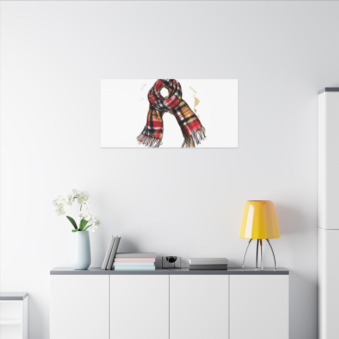 Autumn Scarf Canvas Art Print | Cozy Home Décor, Gift for Fall Lovers, Seasonal Wall Art, Unique Interior Design