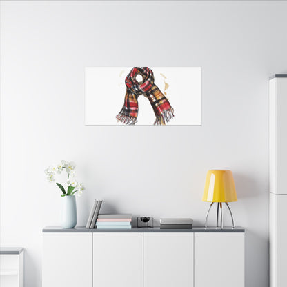 Autumn Scarf Canvas Art Print | Cozy Home Décor, Gift for Fall Lovers, Seasonal Wall Art, Unique Interior Design