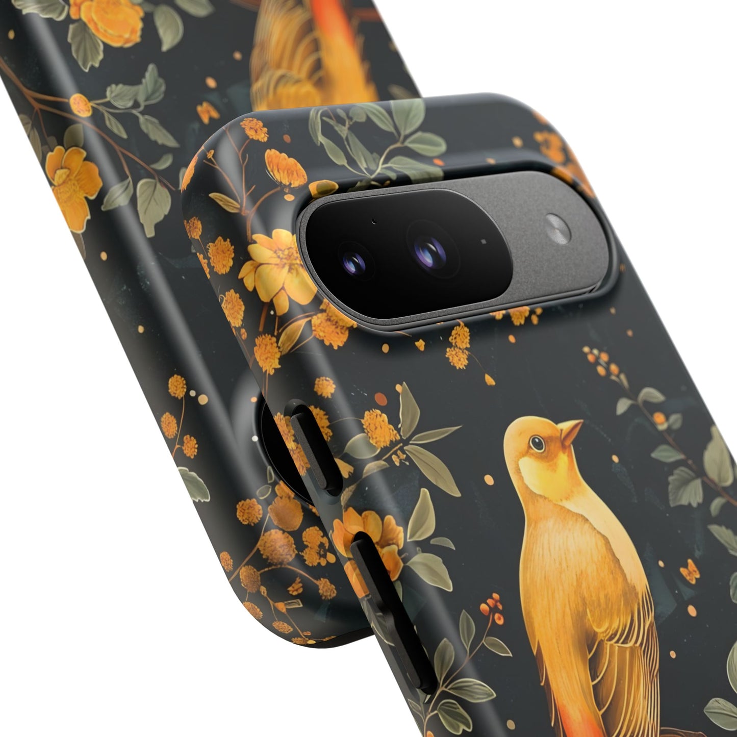 Floral Phone Case, Tough Cases with Bird Design, Nature Lover Gift, Stylish Protection, Birthday Present, Floral Phone Cover