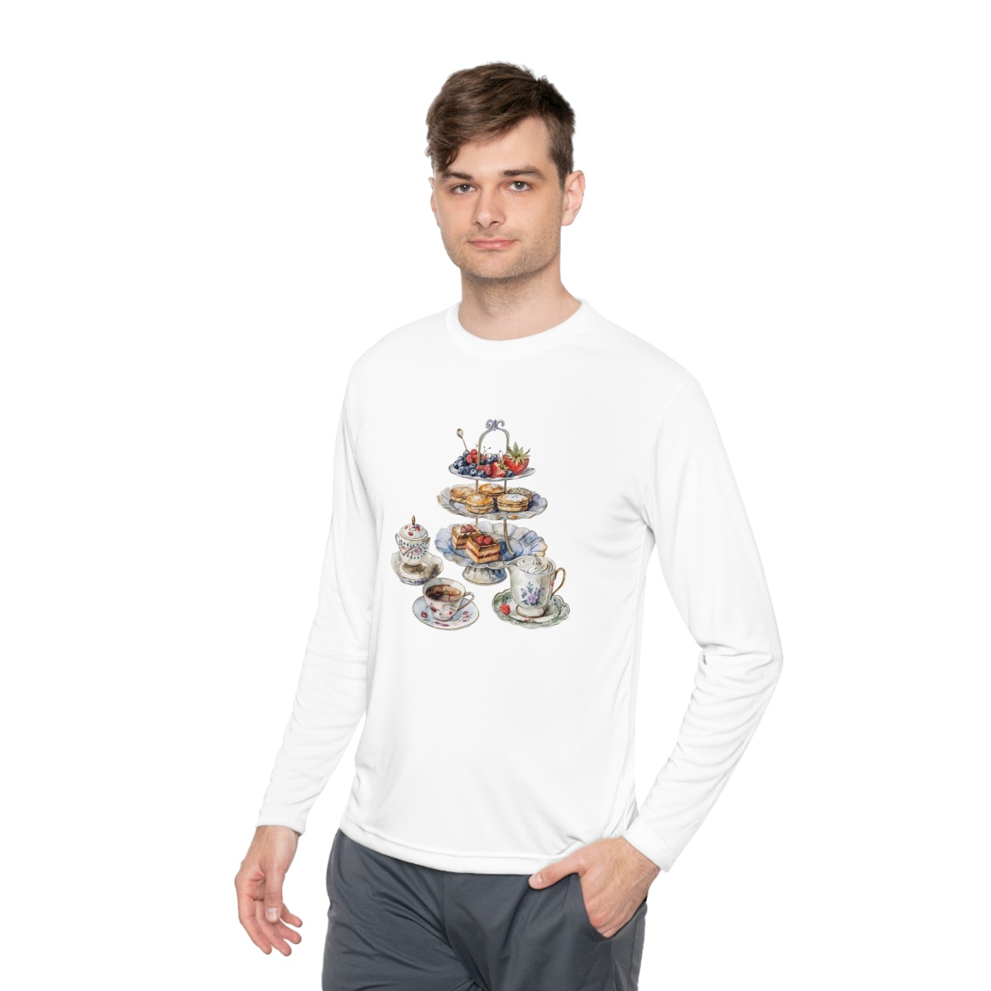 Unisex Lightweight Long Sleeve Tee - British Food - Traditional Dishes and Culinary Delights