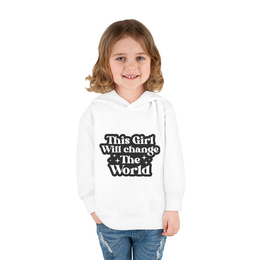 Inspirational Toddler Hoodie - "This Girl Will Change The World"