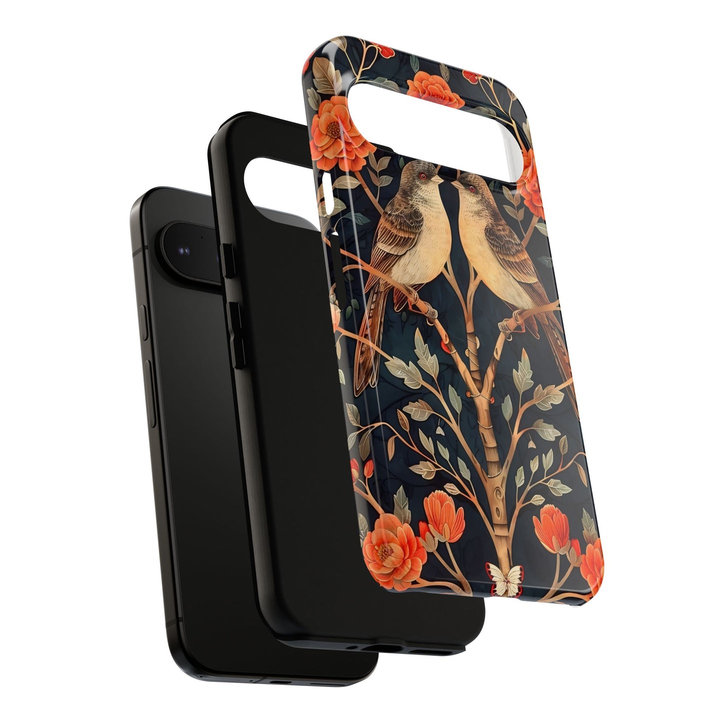 Floral Phone Case – Tough Cases with Bird Design, Unique Gift for Nature Lovers, Stylish Tech Accessory, Phone Cover, Artistic Case