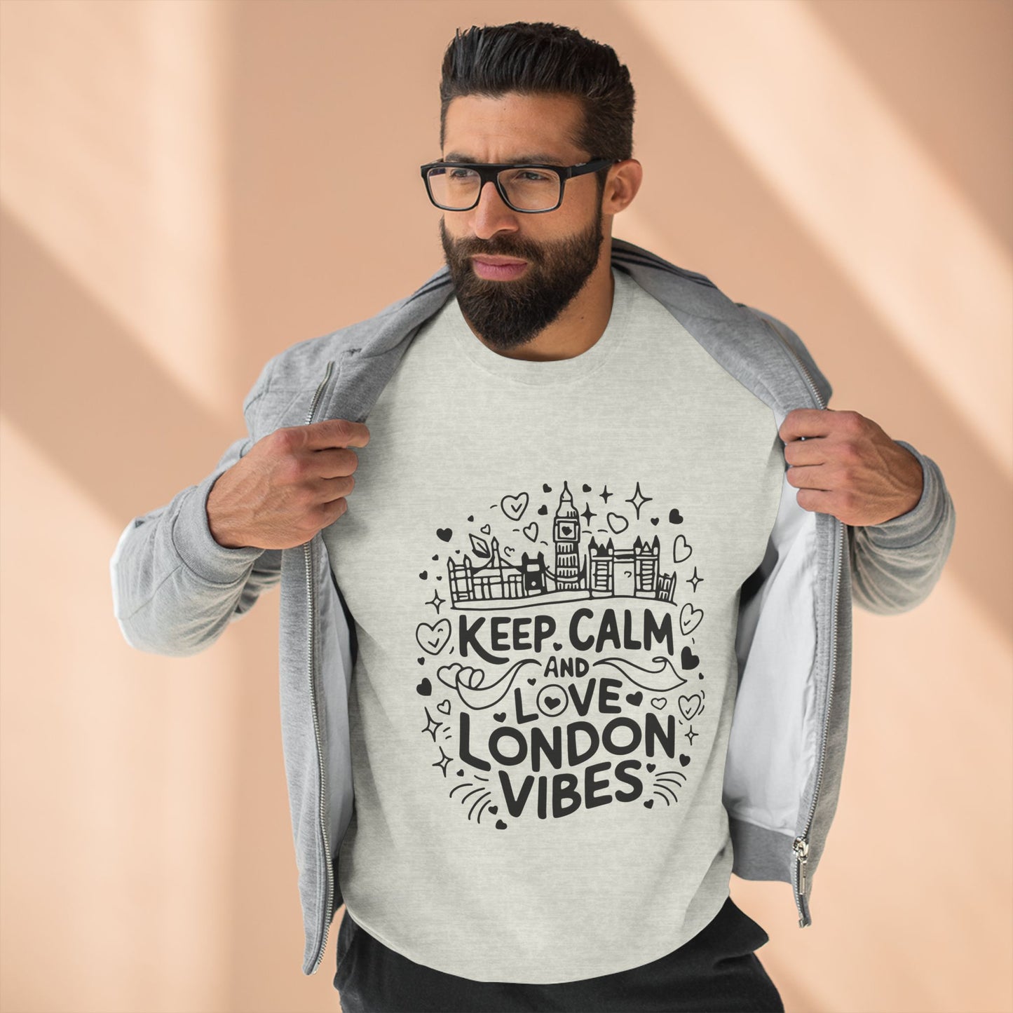 Unisex Crewneck Sweatshirt - Keep Calm and Love London Vibes