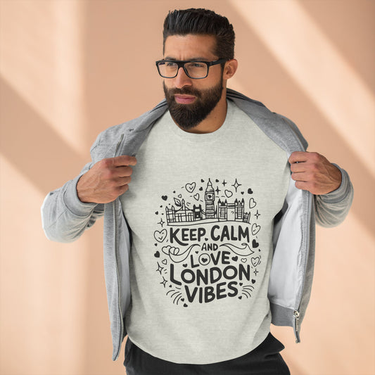Unisex Crewneck Sweatshirt - Keep Calm and Love London Vibes