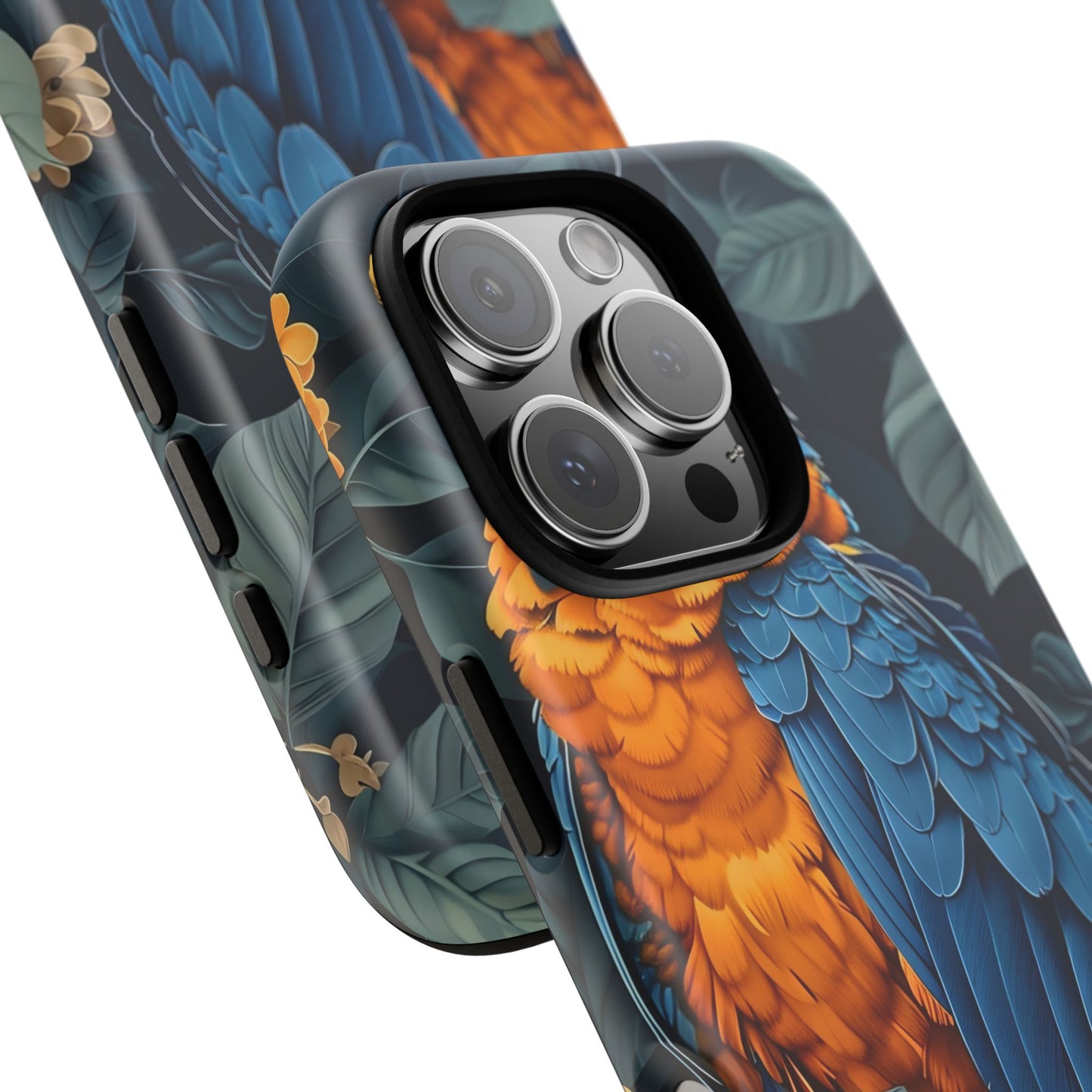 Tropical Parrot Phone Case - Tough Cases, Colorful Phone Cover, Nature Lover Gift, Floral Design, Bird Lover Accessory