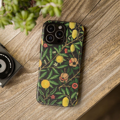 Tough Cases Phone Case, Floral Phone Cover, Tough Phone Protection, Gift for Plant Lovers, Black Background, Eco-Friendly Design