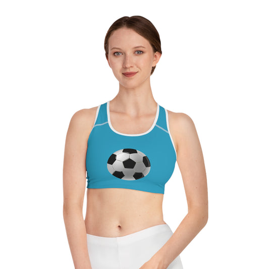 Sports Bra - Ideal for Active Women - Dynamic Football Design - Sports Passion and Energy