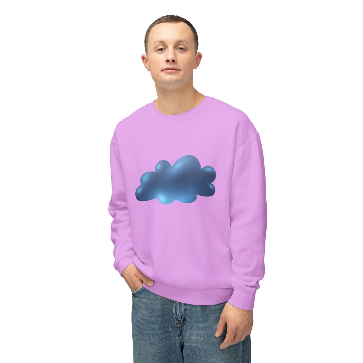Unisex Lightweight Crewneck Sweatshirt - Serene Cloudscape Dreamy Cloud Design