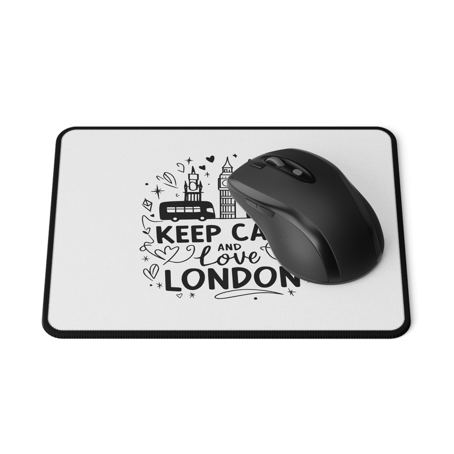 Non-Slip Gaming Mouse Pad, Keep Calm and Love London Desk Mat, Gamer Gift, Computer Accessory, Home Office Decor