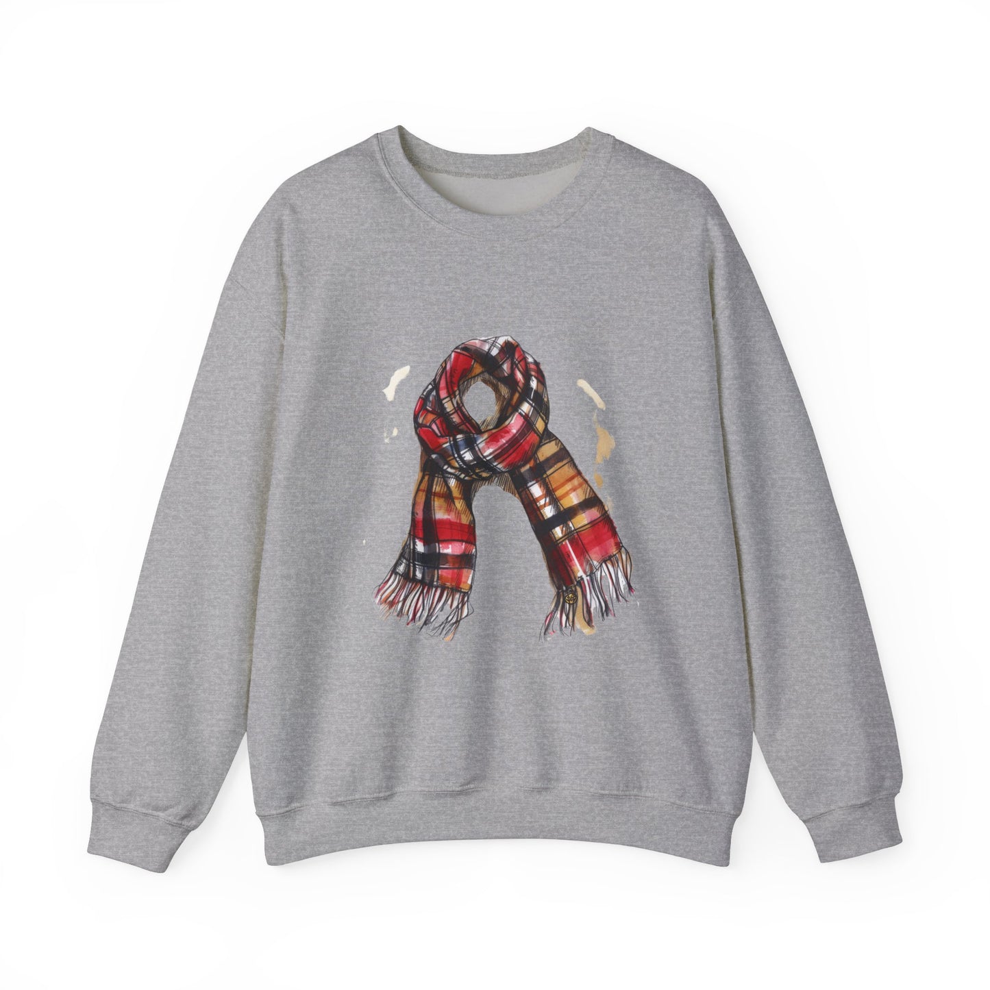 Unisex Heavy Blend™ Crewneck Sweatshirt Trendy - Classic British Plaid Scarf