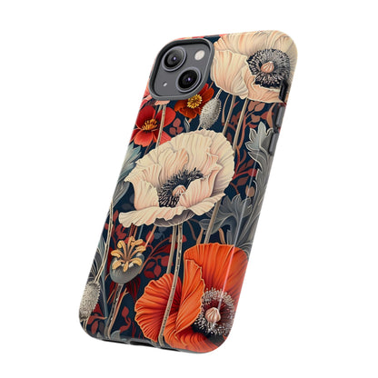 Floral iPhone Case, Tough Phone Cover, Artistic Protection, Flower Design, Unique Gift for Her, Phone Accessory, Trendy Tech