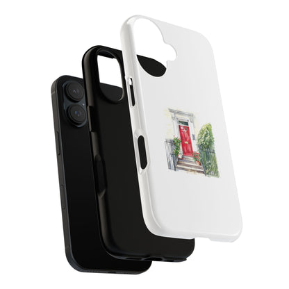 Artistic Phone Case - Charming Red Door Design for Stylish Protection