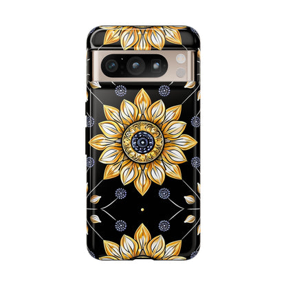Floral Phone Case with Mandala Design, Tough Cases for iPhone & Samsung, Boho Style, Gift for Her, Unique Accessories