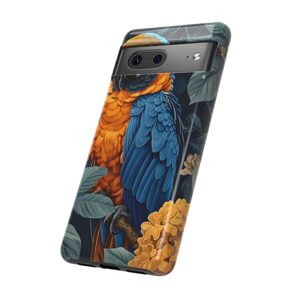 Tropical Parrot Phone Case - Tough Cases, Colorful Phone Cover, Nature Lover Gift, Floral Design, Bird Lover Accessory