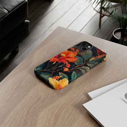 Tough Floral Phone Case | Tropical Vibe, Gift for Nature Lovers, Summer Beach Accessory, Floral Pattern, Trendy Phone Accessories