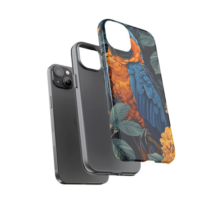 Tropical Parrot Phone Case - Tough Cases, Colorful Phone Cover, Nature Lover Gift, Floral Design, Bird Lover Accessory