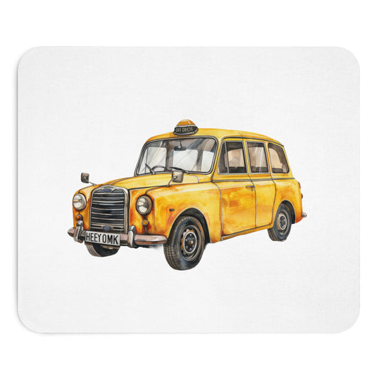 Charming Yellow Taxi Mouse Pad, Cute Office Decor, Work Gift, Thoughtful Student Present, Unique Desk Accessory