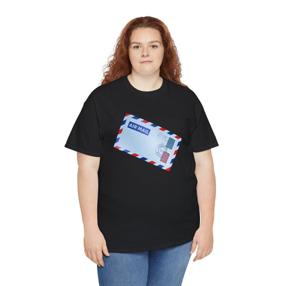 Unisex Heavy Cotton Tee - Vintage British Air Mail - Classic Postal Design