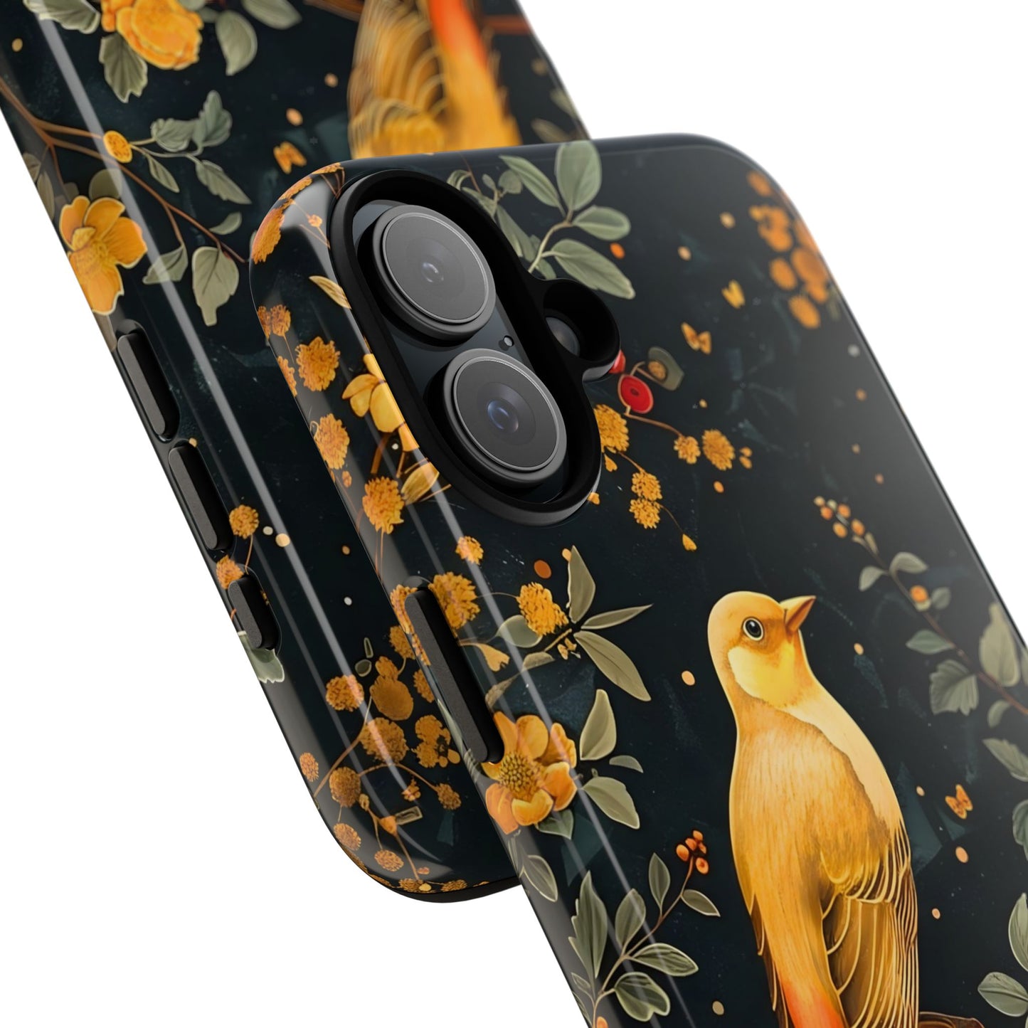 Floral Phone Case, Tough Cases with Bird Design, Nature Lover Gift, Stylish Protection, Birthday Present, Floral Phone Cover