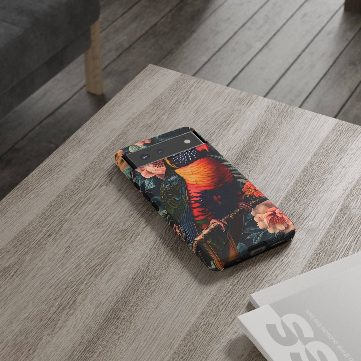 Tropical Parrot Phone Case, Floral Print Protector, Gift for Nature Lovers, Stylish Accessory for Summer, Unique Smartphone Cover