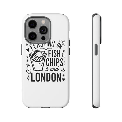 London Fish & Chips Phone Case | Fun Gift for Foodies, Travel Lovers, London Souvenir, Unique Accessories, Personalization Option