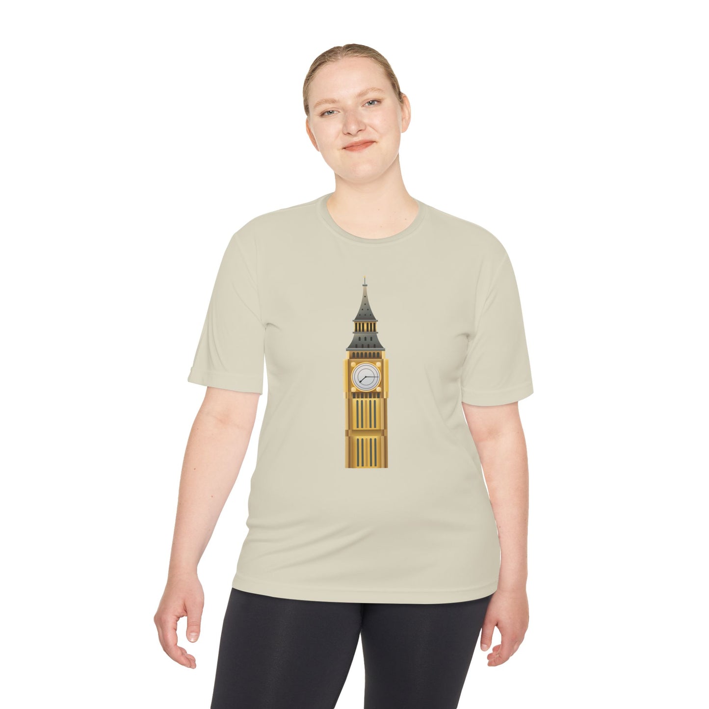 Unisex Moisture Wicking Tee - Big Ben Tower Watercolor Art Print
