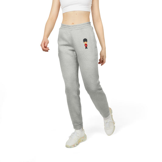 Adidas Unisex Fleece Joggers - Playful Graphic - Royal Guards of England - Buckingham Palace Soldiers in Red Uniforms