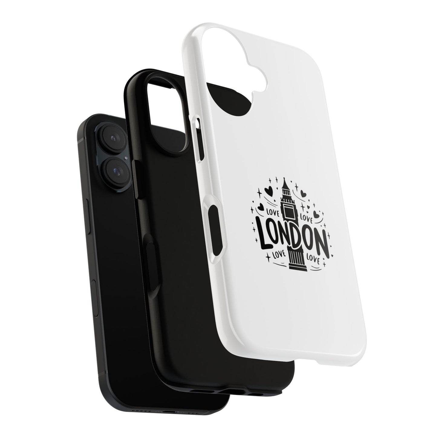 London Love iPhone Case | Tough Cases, London Theme, Gift for Travelers, Unique Phone Accessory, Cute Tech Gifts